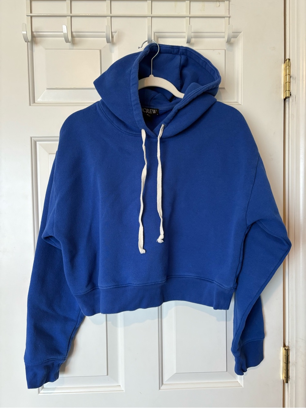 J. Crew Cropped Hoodie Sweatshirt - Blue